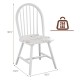 Vintage Windsor wood chair in white with spindle back, ergonomic seat, and 264 lbs weight capacity for dining rooms.